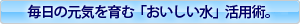 毎日の元気を育む「おいしい水」活用術。